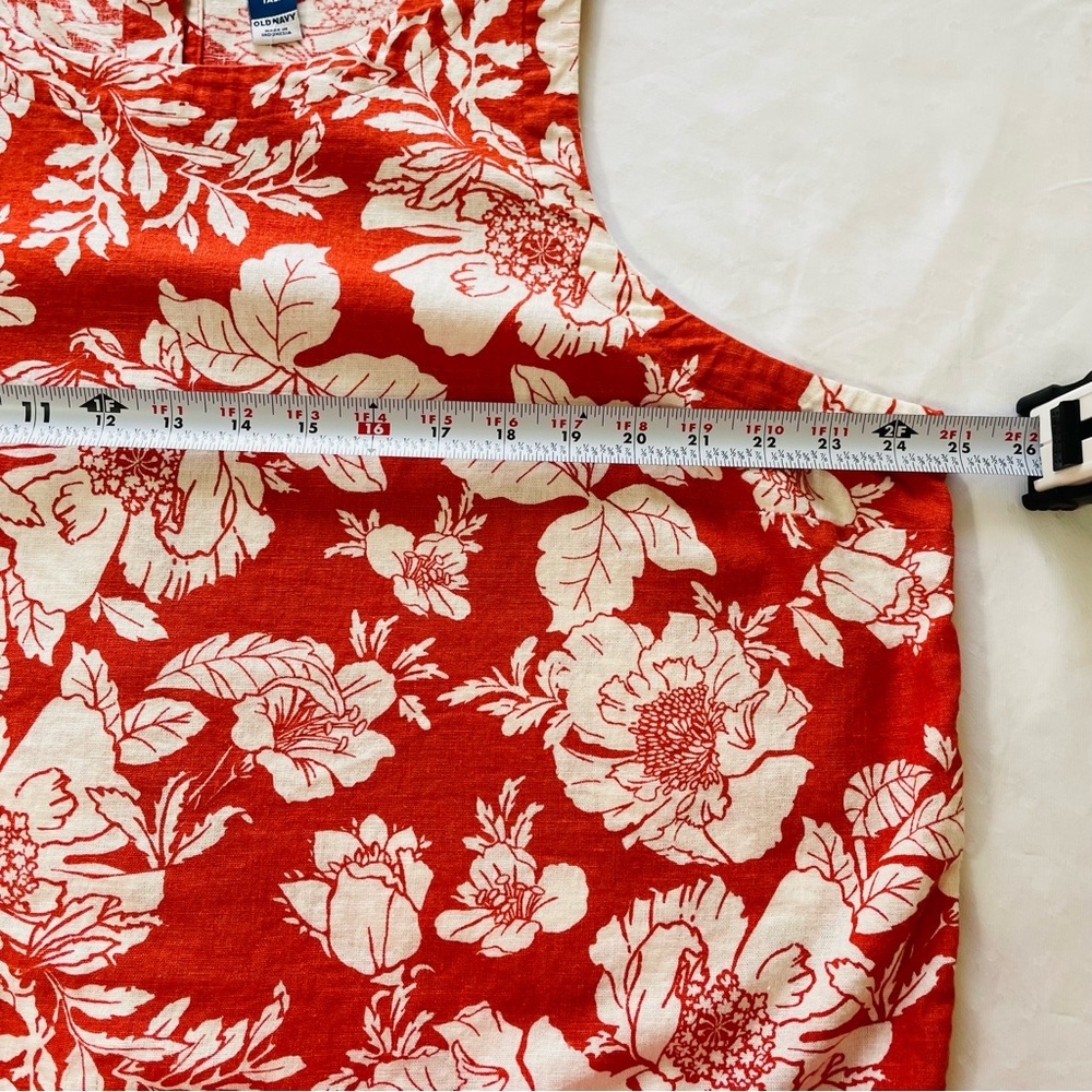 Old Navy  NWT Women’s Size XXL Tall orange and white cropped cotton shirt - Picture 4 of 11